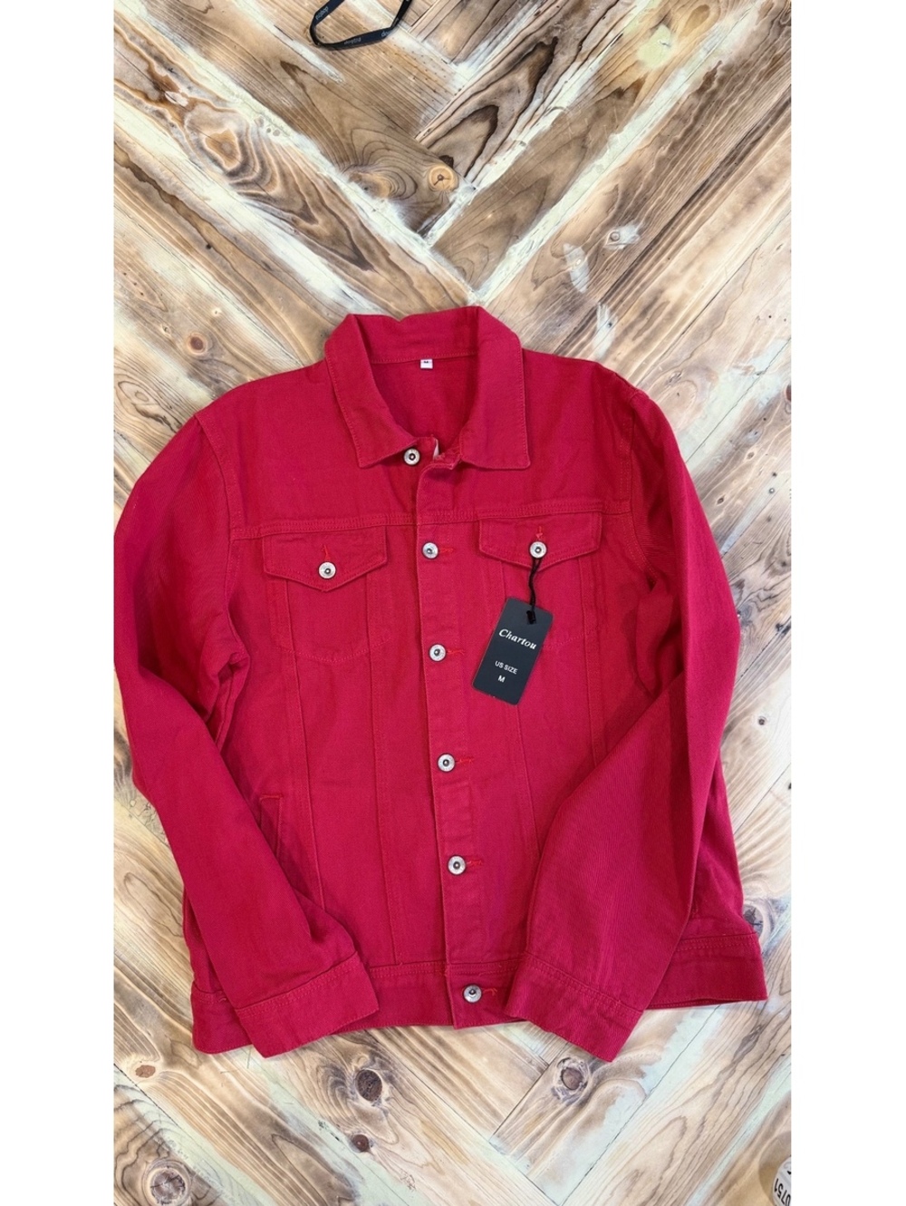 Red button front jacket- M - 0746